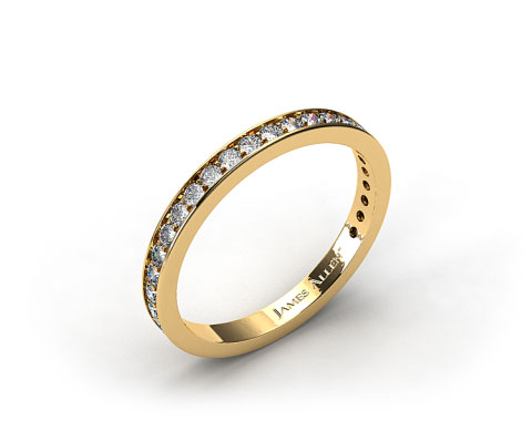 18k Yellow Gold 0.17ct Pave Diamond Wedding Ring